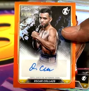 Oscar Collazo 2024 Topps Cromo Boxeo NARANJA AUTOMÁTICO 21/25 🔥 1ª TARJETA DE AUTÓGRAFO - Imagen 1 de 1