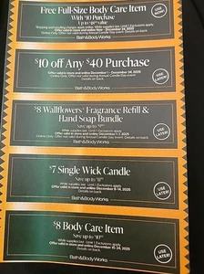 Bath & Body Works 10 OFF 40 y tamaño completo con 10 cupones 12/24 + 3 otros - Imagen 1 de 1