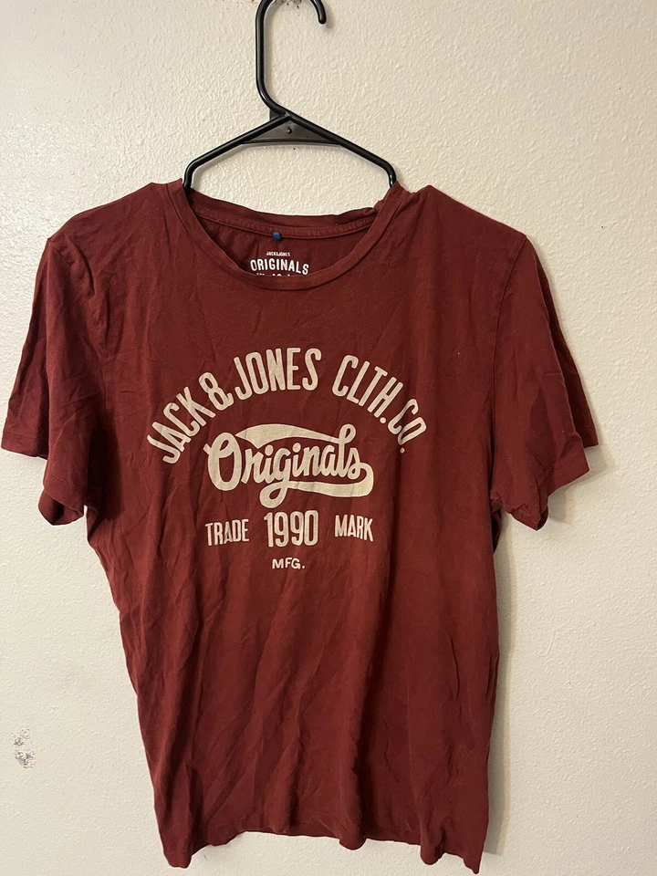 Camiseta Para Hombre Jack Jones Denim Marca Gráfica Manga Corta De Colección Roja Talla M Foto 1 de 4