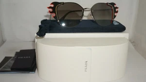 PRADA New Sunlgasses Silver Black Red Gradient Grey Mirror PR 59VS 4275O0 64 140 - Picture 1 of 12