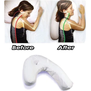 U-Shaped Air Neck & Back Pillow White Therapeutic - Picture 1 of 8
