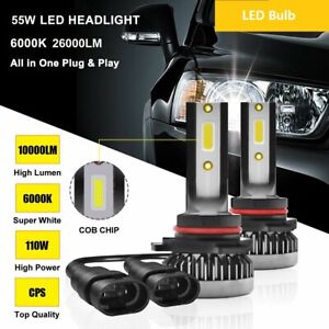 2X 55W 9005 HB3 20000LM Car LED Headlight Bulbs Replacement Kit White 6000K