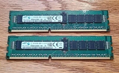 SAMSUNG 16GB ( 2X8G) DDR3 1600MHz Server RAM 1Rx4 PC3L-12800R M393B1G70BH0-YK0 - Image 1 of 3