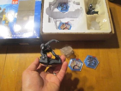 LOTE DE DISCOS DE CRISTAL ESMERILADO TRAJE NEGRO HOMBRE ARAÑA DE DISNEY INFINITY 2.0 PS VITA Foto 1 de 4