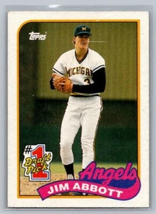 1989 Topps Jim Abbott #1 Draft Pick #573 - Picture 1 of 2