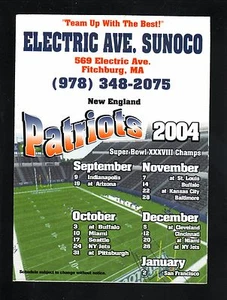 New England Patriots--Horario magnético 2004--Electric Avenue Sunoco - Imagen 1 de 1
