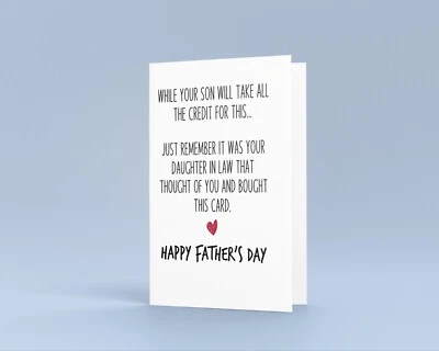 Забавная открытка на День отца от невестки - заставьте папу хихикать и пуп! - Изображение 1 из 4