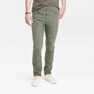 Goodfellow & Co Men's Mid Rise Slim Leg Slim Fit Jeans Stretch, Green 36x32 - Picture 1 of 3