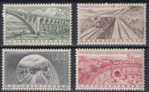 Czechoslovakia 1955 Transport, Railway, Trains, Architecture, Bridges MNH** - Picture 1 of 1
