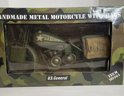 Harbor Freight U.S General Replica Metal Handmade Motorcycle With Bags In Box - Image 1 of 4