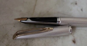 Fountain Pen Waterman CF in Solid Silver - Barleycorn Finish - 18K Gold Nib - Picture 1 of 8