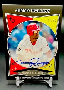 Jimmy Rollins Black Parallel Auto /75 2023 Topps Brooklyn Collection Phillies - Picture 1 of 2