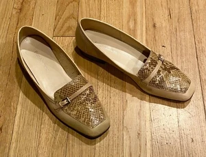 Enzo Angiolini Tan Snakeskin Print Flats - Picture 1 of 5