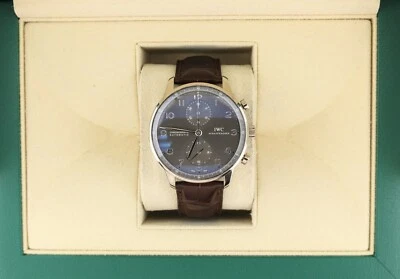 IWC Portuguese Chrono IW371431 Grey Dial Leather Strap WG 18kt No Papers 41mm - Image 1 of 4