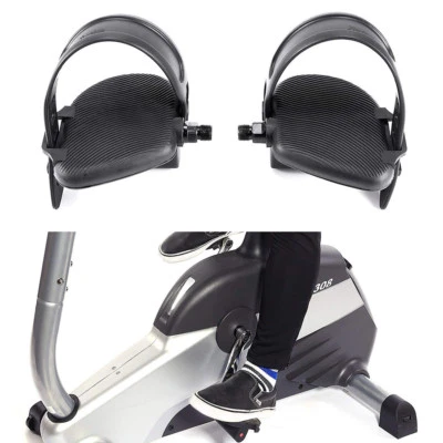 1 Pair Exercise Bike Rubber Pedals Adjustable Strap Stationary Gym Bicycle Pedal - image 1 of 4