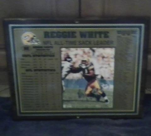 NFL Green Bay Packers Reggie White All Time Sack Signed Plaque LE 226/1192 W/COA Cover
