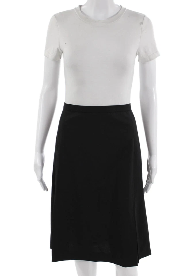 Saia de lã preta Calvin Klein Collection feminina linha A tamanho 12 - Imagem 1 de 4