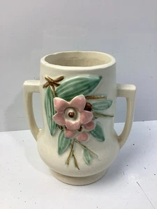 Vintage Nelson McCoy Blossom Time Handled Vase 6-1/4” 1948 - Picture 1 of 6