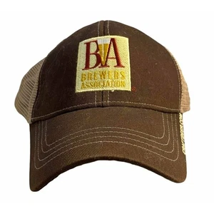 #4639 Brewers Association men's brown mesh snap back cap/hat - Picture 1 of 7