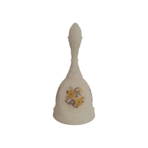 Campana de vidrio Fenton pintada a mano firmada por D Robinson margaritas flores de colección regalo MCM - Imagen 1 de 8