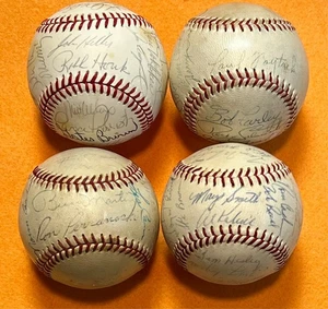 (4) 1960s-1970s Detroit Tigers Team Signed Baseball Auto Al Kaline - Picture 1 of 6