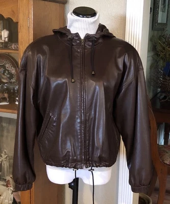 JOHN CARLISLE SAN FRANCISCO Chaqueta Bomber de Cuero Vintage Talla Pequeña Foto 1 de 4