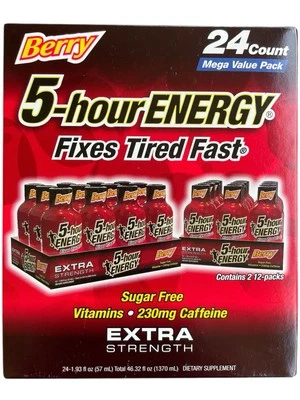 5-hour ENERGY Shot,  Extra Strength, Berry, 1.93 fl oz,  24 Pack, Exp. 09/26 - Image 1 of 2