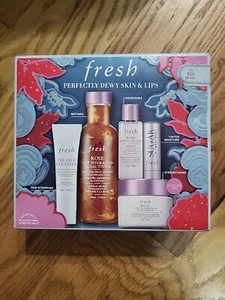 Fresh Perfectly Dewy Skin & Lips Gift Set Cleanser Toner Serum Cream Lip New/Box - Picture 1 of 3