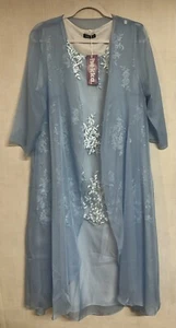 Hekka Women's Size XL Baby Blue Wedding Dress Cottagecore Spring Lace Front - Picture 1 of 12