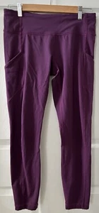 Lululemon Leggings Running Purple Zip Back Pocket Drawstring Women’s Size 8 - Picture 1 of 22