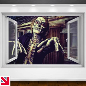 SCARY ZOMBIE HALLOWEEN Wall Decal Sticker Vinyl Window View - Picture 1 of 2