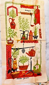 Vintage WERT Linden Tea Towel KITCHEN GARDEN MCM Bright Colors Hand Painted NEW! - Picture 1 of 1