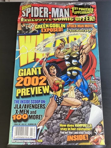 Wizard Magazine #125 JLA/Avengers GEORGE PEREZ Spider-Man Sam Raimi SEALED! 2002 Cover