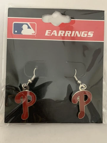Philadelphia Phillies MLB J-Hook Logo Dangle Earrings Cover