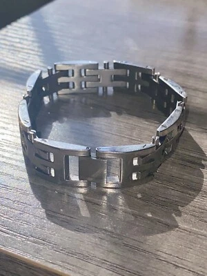 Men's Bracelet - Silver - Stainless Steel - 9 Inches - Image 1 of 4