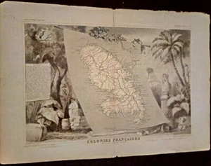 Carte géographique Colonies Françaises Martinique - Amérique du sud - - Picture 1 of 7