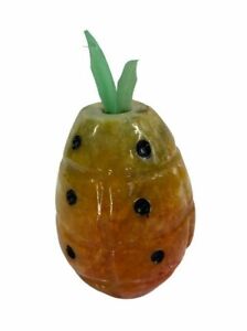 Vintage Polished Alabaster Marble Fruit - Pineapple 4.25 Inches Tall ~ Nice!