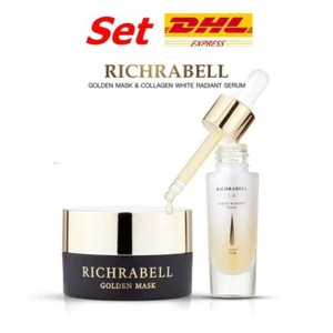 Set Richrabell nourishes bright skin gold mask & serum white clear skin healthy - Picture 1 of 16