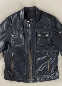 Redskins Leather Biker Jacket Cafe Racer Jacket Goatskin Size 35/36 - Picture 1 of 21