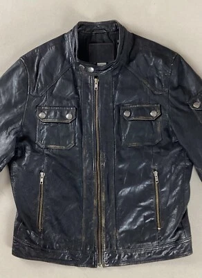 Redskins Leather Biker Jacket Cafe Racer Jacket Size 35/36 - Image 1 of 4