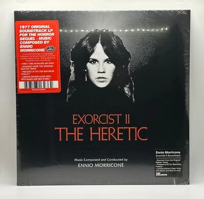 EXORCIST II THE HERETIC Ennio Morricone VMP CLEAR+BLACK w/RED Vinyl #595 of 1000 - Image 1 of 4