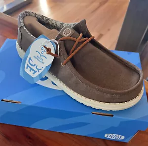 Zapatos mocasines Hey Dude Wally de lona encerada marrón nogal para hombre - repelentes al agua - Imagen 1 de 5