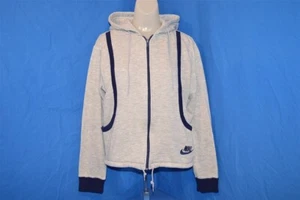 vtg 70s NIKE HEATHER GRAY TRI-BLEND RAYON HOODIE ORANGE SWOOSH WOMENS LARGE L - Picture 1 of 3