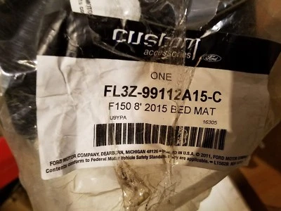 Ford F-150--2015-2017 8.0' Foot Truck Bed Rubber Mat Liner Protector w Logo OEM - Image 1 of 2