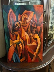 Pablo Picasso - Amazing Oil Canvas - Signed - Stamped - Picture 1 of 6