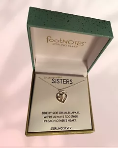 Schwestern Halskette Sterlingsilber Herz Anhänger 16 Zoll zweifarbig Valentinstag - Bild 1 von 2