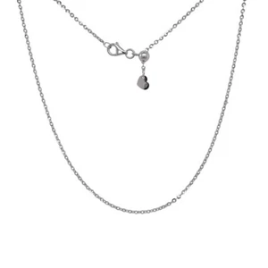 14k Gold Adjustable White Gold Authentic Genuine Flat Rolo Chain 20" - Picture 1 of 3