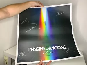 Imagine Dragons - Poster Litografia Firmato Band Autografato ""Evolve"" 24x24 - Foto 1 di 12