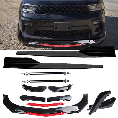 Front Rear Bumper Lip Spoiler Splitter Glossy Black Bod Kit For Dodge Durango - Image 1 of 4