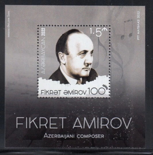 AZERBAIYÁN Fikret Amirov, compositor MNH hoja de recuerdo Foto 1 de 1